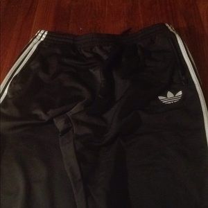 Adidas olive green white strip sweat pants